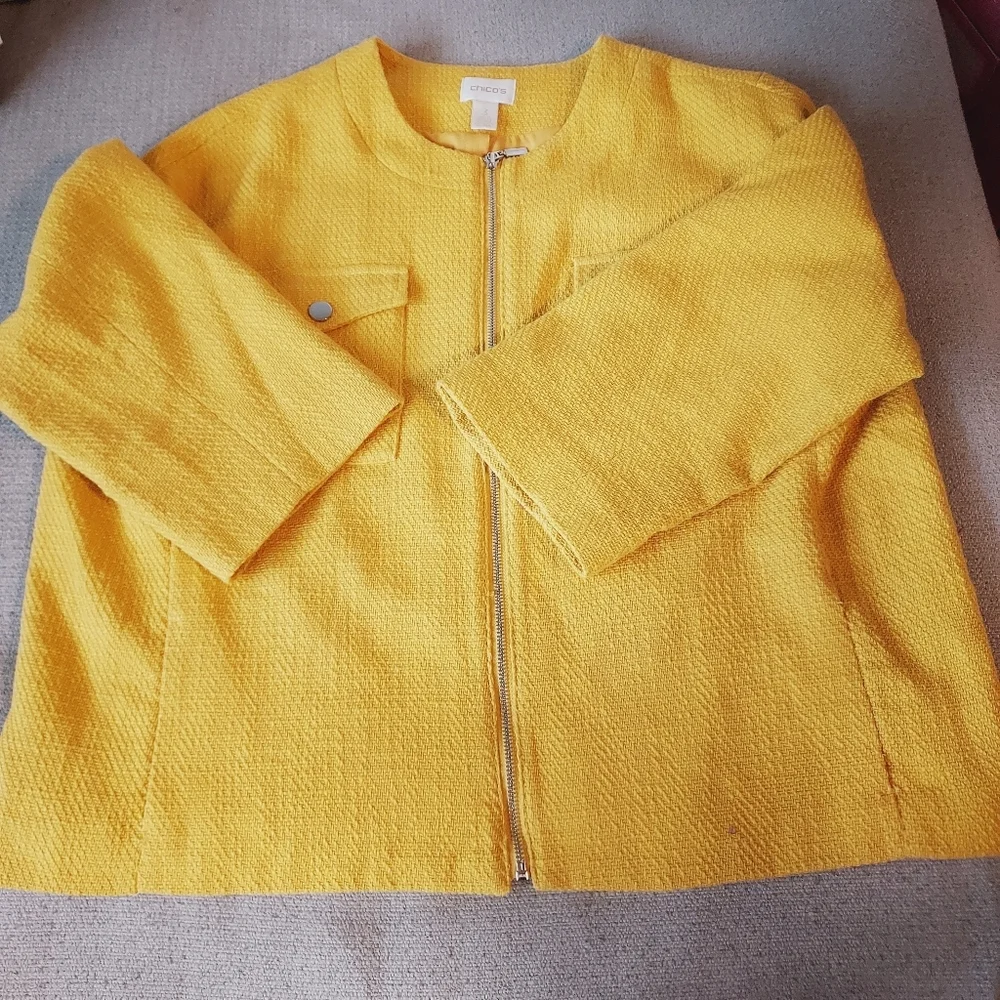 Chico's Textured Swing Jacket Sz 3/XL